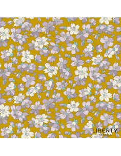 Heirloom Spring, Anemone Charm, Tessuto con anemoni lilla e viola su fondo giallo - Liberty Fabrics Liberty Fabrics - 1
