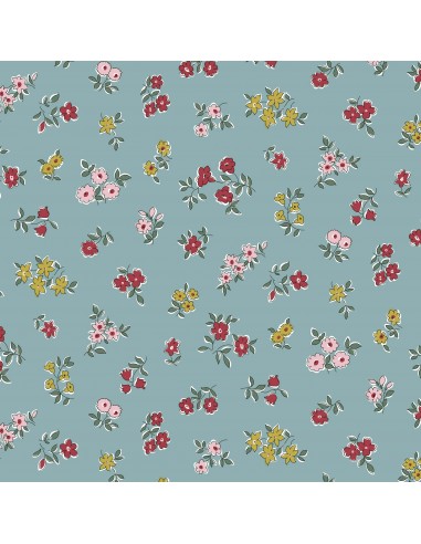 Heirloom 4 Posy Sprig, Tessuto Azzurro con Rametti Fioriti - Liberty Fabrics Liberty Fabrics - 1