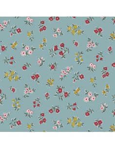 Heirloom 4 Posy Sprig, Tessuto Azzurro con Rametti Fioriti - Liberty Fabrics Liberty Fabrics - 1 2