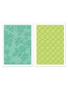 Textured Impressions Embossing Folders 2PK - Rose Vines & Trellis Set by Brenda Walton Ellison - 1