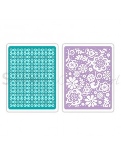 Textured Impressions Embossing Folders 2PK - Sweet Dots & Florals Set by Ellison - 1