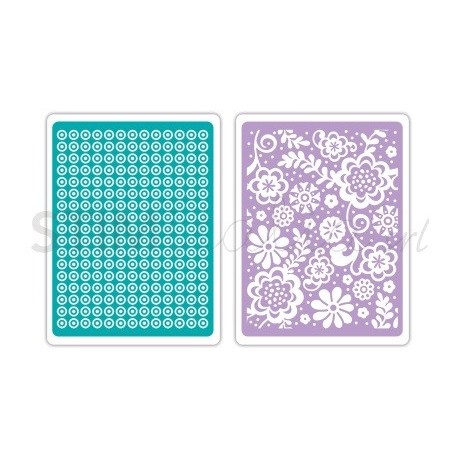 Textured Impressions Embossing Folders 2PK - Sweet Dots & Florals Set by Ellison - 1