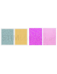 Textured Impressions Embossing Folders 2PK - Swirls & Squares in Ovals Set by SB Ellison - 1
