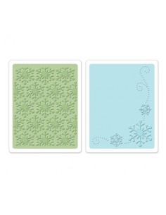 Textured Impressions Embossing Folders 2PK - Winter Snowflakes Set by Paula Pasc Ellison - 1