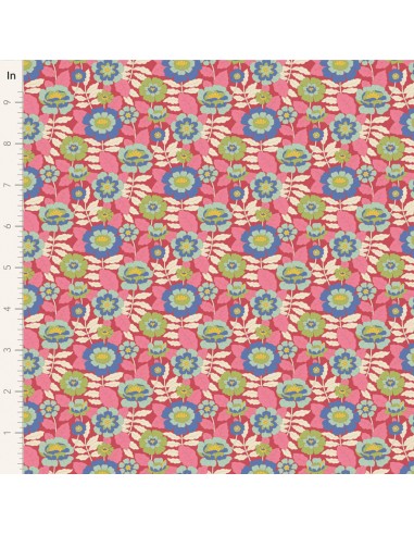 Tilda Wallflower Beverly Pink, Tessuto Rosa Campo di fiori Tilda Fabrics - 1