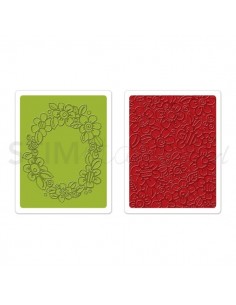 Textured Impressions Embossing Folders 2PK - Wreath & Flowers Set by Stephanie A Ellison - 1