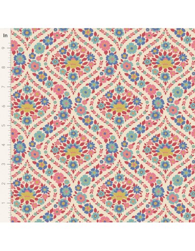 Tilda Wallflower Bianca Red, Tessuto Rosso Giardino di fiori Tilda Fabrics - 1