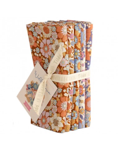 Tilda Wallflower Bundle Caramel, 5 Fat Quarter da 50 x 55 cm Marrone Caramello Tilda Fabrics - 1