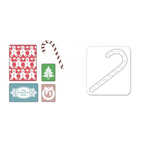 Textured Impressions Embossing Folders w/Bonus Sizzlits Die - My Christmas Wish Ellison - 1
