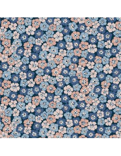 Denim Florals Spring Flourish, Tessuto Blu e Rosa con Fioritura di Primavera - Liberty Fabrics Liberty Fabrics - 1