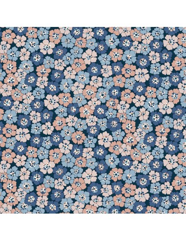 Denim Florals Spring Flourish, Tessuto Blu e Rosa con Fioritura di Primavera - Liberty Fabrics Liberty Fabrics - 1