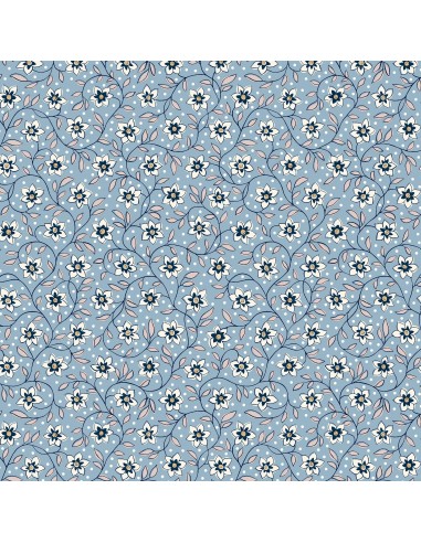 Denim Florals Lily Trail, Tessuto...