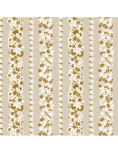 Denim Florals Topiary Stripe, Tessuto Beige con Arte Topiaria a Strisce - Liberty Fabrics Liberty Fabrics - 1