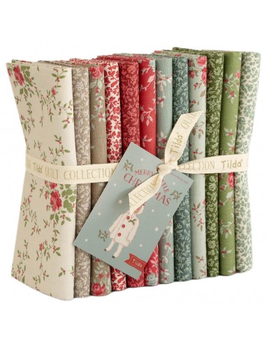 Tilda Merry Little Christmas, 12 Fat Quarter Blenders Tilda Fabrics - 1