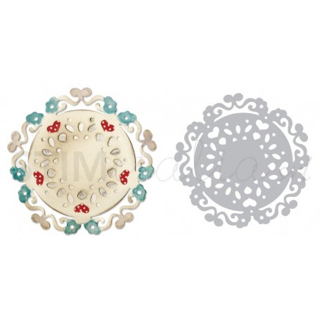 Thinlits Die - Doily, Love Silhouette by Scrappy Cat Ellison - 1