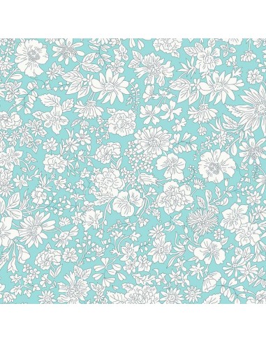 Emily Blossom Mermaid, Tessuto Verde Acqua Sirena con fiori - Liberty Fabrics Liberty Fabrics - 1