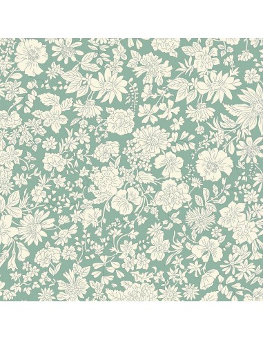 Emily Blossom Olive Leaf, Tessuto Verde Foglia d’Ulivo con fiori - Liberty Fabrics Liberty Fabrics - 1