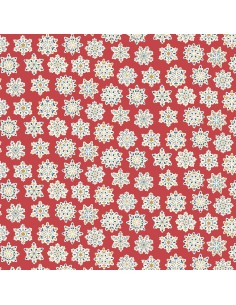 Festive Greetings, Snow Season, Tessuto rosso con fiocchi di neve - Liberty Fabrics Liberty Fabrics - 1