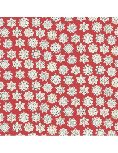 Festive Greetings, Snow Season, Tessuto rosso con fiocchi di neve - Liberty Fabrics Liberty Fabrics - 1