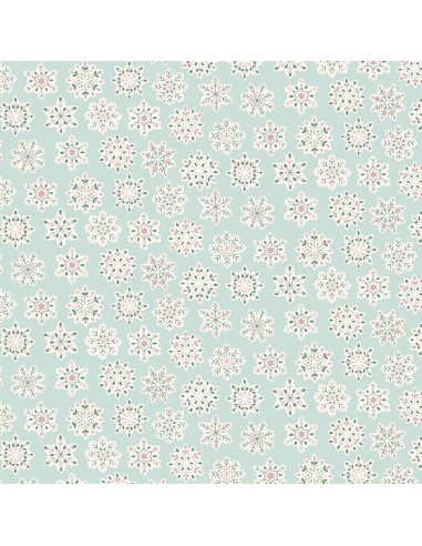 Festive Greetings, Snow Season, Tessuto verde acqua con fiocchi di neve - Liberty Fabrics Liberty Fabrics - 1