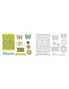 Thinlits Die Set 10PK - Be Thankful by Jillibean Soup Sizzix - Big Shot - 1