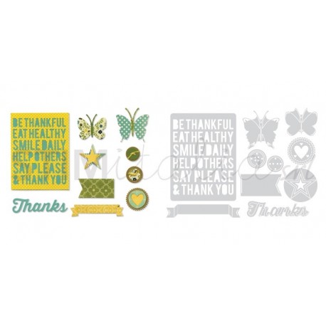 Thinlits Die Set 10PK - Be Thankful by Jillibean Soup Sizzix - Big Shot - 1