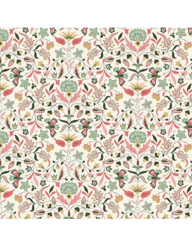 Tudor Celebration, Quilt Nouveau, Tessuto a fondo chiaro con ramage di fiori in rosa - Liberty Fabrics Liberty Fabrics - 1