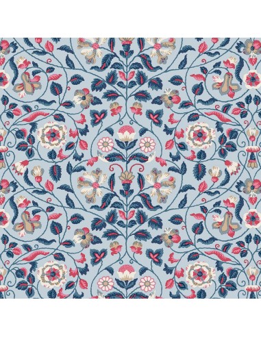 Craft Garden, Tapestry Trail, Tessuto con stampa fiorita tappezzeria blu su fondo azzurro - Liberty Fabrics Liberty Fabrics - 1