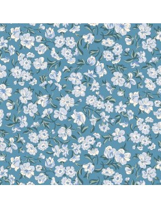 Floral Nostalgia, Eleanor Grace, Tessuto fondo azzurro con fiori celeste chiaro - Liberty Fabrics Liberty Fabrics - 1