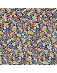 Floral Nostalgia, Isly Garden, Tessuto con fiori a colori vivaci fitti su fondo blu - Liberty Fabrics Liberty Fabrics - 1