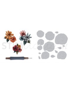 Thinlits Die Set 15PK Spiral Flowers by Tim Holtz Sizzix - Big Shot - 1