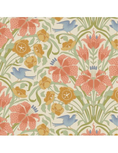 Tilda Songbird Coral, Tessuto Corallo...