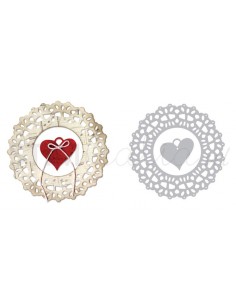 Thinlits Die Set 2PK - Doily, Jewel Heart by Scrappy cat Ellison - 1