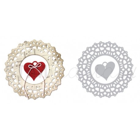 Thinlits Die Set 2PK - Doily, Jewel Heart by Scrappy cat Ellison - 1