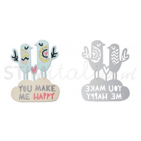 Thinlits Die Set 2PK Happy Birds by Craft Asylum Sizzix - Big Shot - 1