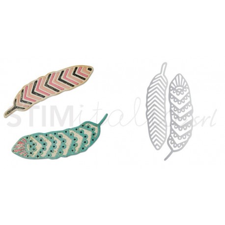 Thinlits Die Set 2PK Lattice Feathers by Craft Asylum Sizzix - Big Shot - 1