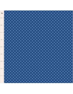 Tilda Something Blue, Dorothy Night, tessuto con pois azzurro fiordaliso su fondo blu Tilda Fabrics - 1