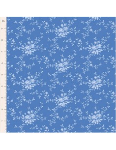 Tilda Something Blue, Noel Cornflower, tessuto con piccole rose azzurre su fondo azzurro fiordaliso Tilda Fabrics - 1