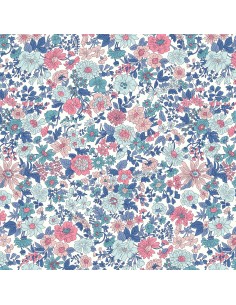 Emily Annabelle, Tessuto Bianco a fiori Azzurri e Rosa - Liberty Fabrics Liberty Fabrics - 1
