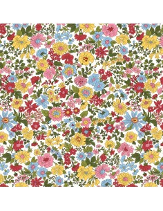 Emily Annabelle, Tessuto Bianco a fiori Gialli e Rossi - Liberty Fabrics Liberty Fabrics - 1