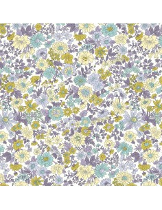 Emily Annabelle, Tessuto Bianco a fiori Gialli e Viola - Liberty Fabrics Liberty Fabrics - 1