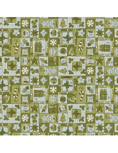Festive Magic, Jolly Countdown, Tessuto Natalizio Rosso e Verde tipo Calendario dell'Avvento - Liberty Fabrics Liberty Fabrics -