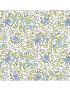 Everlasting, Ricardo, Tessuto Bianco con fiori azzurri - Liberty Fabrics Liberty Fabrics - 1