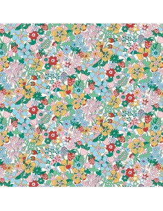 Everlasting, Flowertop Forest, Tessuto Bianco con fiori, fragole e funghi multicolor - Liberty Fabrics Liberty Fabrics - 1