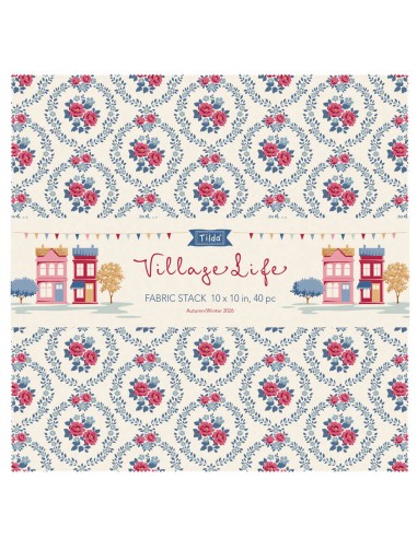Tilda Village Life Fabric Stack, 40 Quadrati 10 x 10 pollici 2 per tessuto Tilda Fabrics - 1