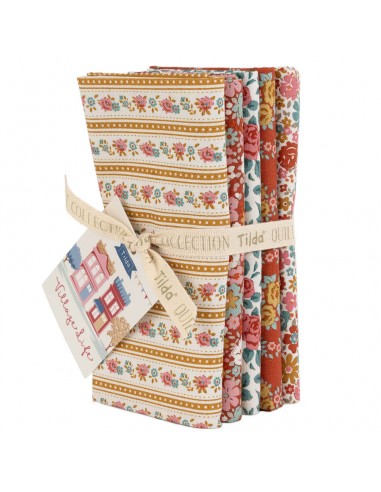 Tilda Village Life Rust/Ochre, 5 Fat Quarter 48 x 53 cm Ruggine/Ocra Tilda Fabrics - 1