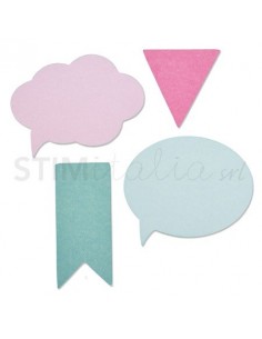 Thinlits Die Set 4PK - Speech Bubbles by Craft Asylum Ellison - 1