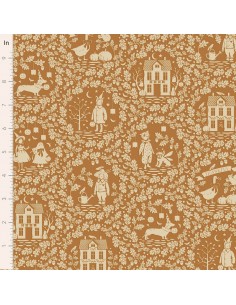 Tilda A Festive Autumn Autumnscenes Caramel, Tessuto Caramello con paesaggi autunnali Tilda Fabrics - 1