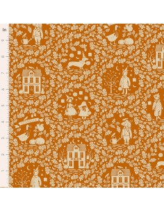 Tilda A Festive Autumn Autumnscenes Ginger, Tessuto Zenzero con paesaggi autunnali Tilda Fabrics - 1