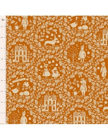 Tilda A Festive Autumn Autumnscenes Ginger, Tessuto Zenzero con paesaggi autunnali Tilda Fabrics - 1
